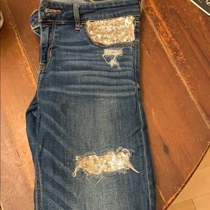 Hollister glitter jeansSize 7
